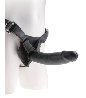 Страпон реалистичный Pipedream King Cock 9 на ремнях, черный, 23 х 5 см - No Taboo