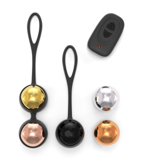 Набір вагінальних кульок Dorcel, зі зміщеним центром ваги та вібрацією, різнокольорові. - No Taboo