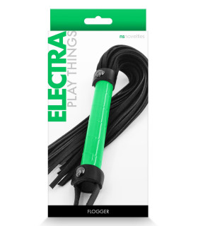 Флоггер с петелькой NS Novelties, черный с зеленым, 54 см - No Taboo