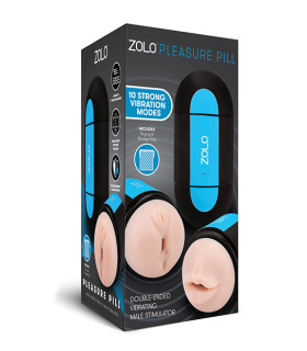 Мастурбатор двухсторонний реалистичный ZOLO, с вибрацией, бежевый, 15.6 х 5 см - No Taboo