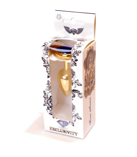 Анальная пробка S с камнем в форме сердечка, металлическая, 7 х 2.7 см - No Taboo