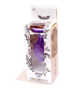 Анальная пробка M с красным камнем, силиконовая, фиолетовая, 8 х 3.5 см - No Taboo