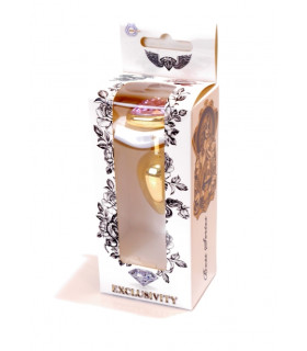 Анальная пробка S с камнем в форме сердечка, металлическая, 7 х 2.7 см - No Taboo