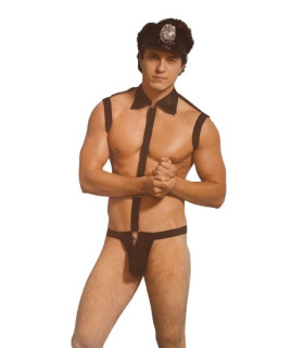 Костюм соблазнительного полицейского L/XL Sunspice, черный, 2 предмета - No Taboo