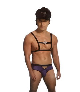 Еротичний костюм поліцейського L/XL Sunspice, чорно-синій, 3 предмети, чорно-синій - No Taboo