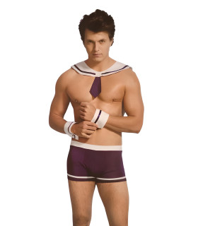 Костюм сексуального моряка S/M Sunspice, сине-белый, 4 предмета - No Taboo