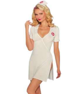 Костюм сексуальной медсестры L/XL Sunspice, белый, 2 предмета - No Taboo