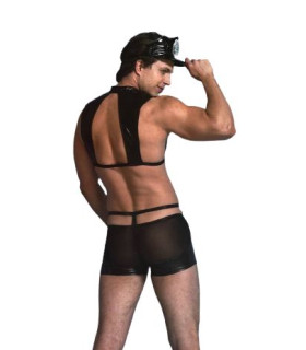 Костюм сексуального полицейского L/XL Sunspice, черный, 3 предмета - No Taboo