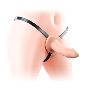 Полый страпон Lovetoy, на ремнях, бежевый, 17 х 4 см - No Taboo