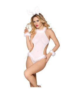 Костюм спокусливого зайчика L/XL Sunspice, білий, 4 предмети - No Taboo