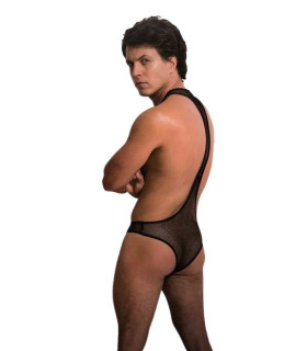 Мужское сексуальное боди S/M Sunspice, в сеточку, черное - No Taboo