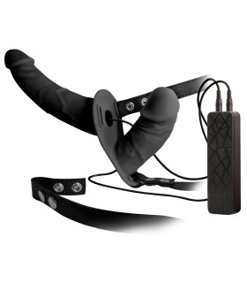 Реалістичний страпон з вібрацією You2Toys, з дротовим пультом, чорний - No Taboo