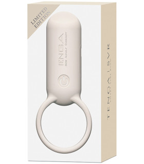 Эрекционное кольцо с вибрацией SVR Tenga, бежевое, 3.1 см - No Taboo