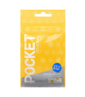Мини мастурбатор нереалистичный Tenga Pocket Spark Beads, с рельефом, белый, 7.5 х 5.5 см - No Taboo