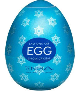 Мастурбатор яйцо с рельефом Tenga Snow Crystal, белый, 49 х 49 х 61 мм - No Taboo