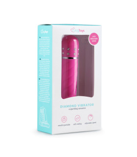 Міні-вібратор зі стразами Easytoys, рожевий, 11.4 х 2.2 см - No Taboo