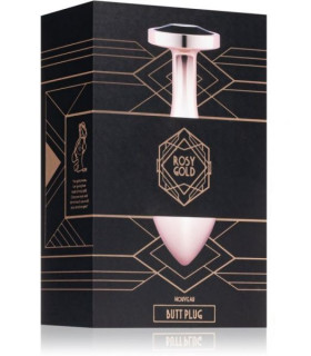 Анальная пробка с кристаллом Nouveau Rosy Gold, металлическая, розовое золото, 9.5 х 3.4 см - No Taboo