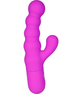 Вибратор-кролик рельефный Double Up Miss V, силиконовый, фиолетовый, 18.3 х 3.4 см - No Taboo