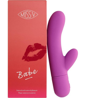 Вібратор-кролик Babe Miss V, силіконовий, фіолетовий, 18 х 3.4 см - No Taboo