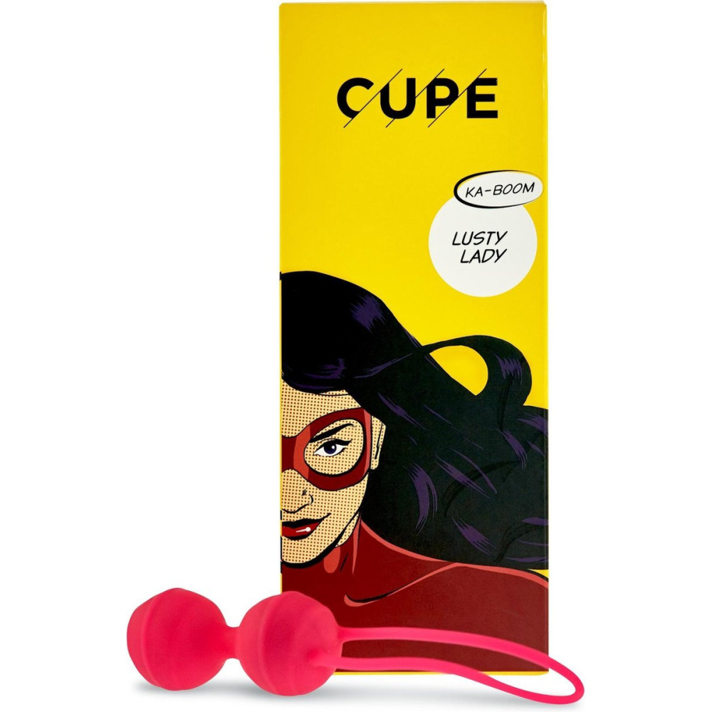 Вагинальные шарики Lusty Lady Cupe, силиконовые, розовые, 2 х 40 г (214475), zoom