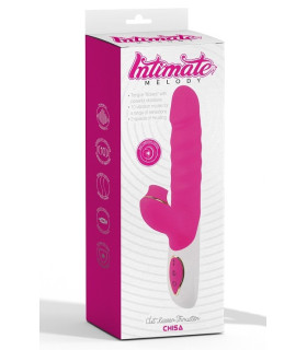 Вибратор-кролик с функцией толчков Clit Kisser Thruster Chisa, силиконовый, розовый, 23 х 3.4 см - No Taboo