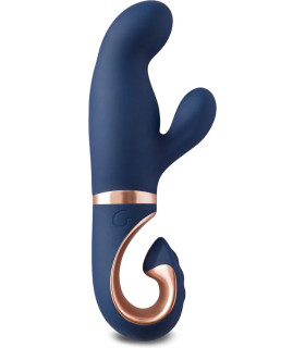 Вибратор-кролик с изогнутой ручкой Gentley G-Vibe, силиконовый, синий, 20 х 4.2 см - No Taboo