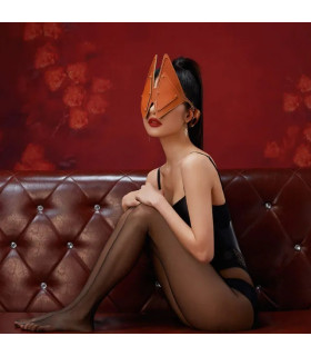 Маска лисы Lockink, натуральная кожа, коричневая, One Size - No Taboo