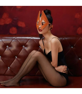 Маска лисы Lockink, натуральная кожа, коричневая, One Size - No Taboo