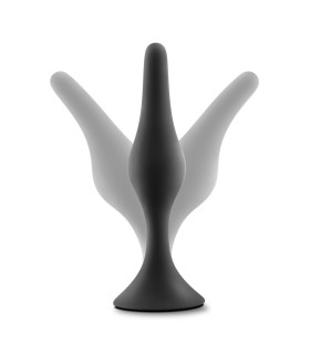 Анальная пробка вытянутая Anal Adventures Blush, силиконовая, черная, 13.3 х 3 см - No Taboo