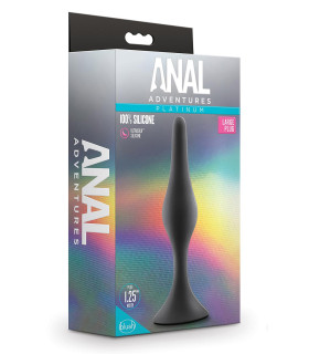 Анальная пробка вытянутая Anal Adventures Blush, силиконовая, черная, 13.3 х 3 см - No Taboo