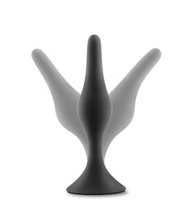 Анальная пробка вытянутая Anal Adventures Blush, силиконовая, черная, 8.2 х 1.9 см - No Taboo