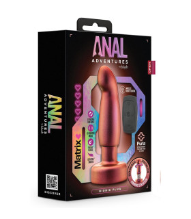 Анальная пробка с вибрацией и вращающимися шариками, Anal Adventures Blush, с пультом, силиконовая, розовая, 14.5 х 3.8 см - No Taboo