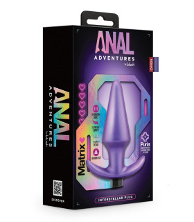 Анальная пробка с вибрацией Anal Adventures Blush, силиконовая, силиконовая, фиолетовая, 12.7 х 3.8 см - No Taboo