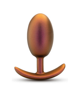 Анальная пробка со смещённым центром тяжести Blush Anal Adventures, силиконовая, розовое золото, 10.2 х 3.8 см - No Taboo