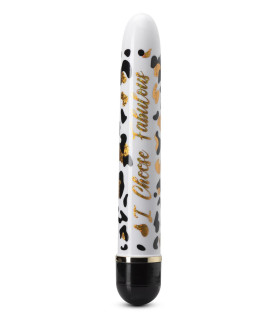 Вибратор с принтом Fabulous Blush, белый, 17.7 х 2.5 см - No Taboo