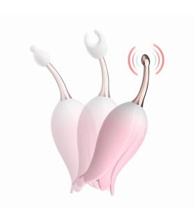 Ультразвуковой вибратор для клитора в форме тюльпаня Bloom OTOUCH, с двумя насадками, розовый - No Taboo