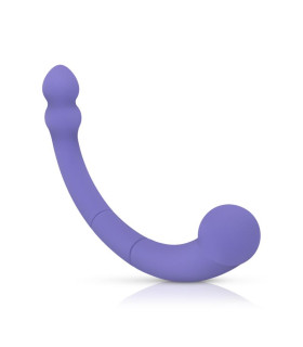 Двухсторонний вибратор Leah Good Vibes Only, силиконовый, фиолетовый, 20 х 3.2 см - No Taboo