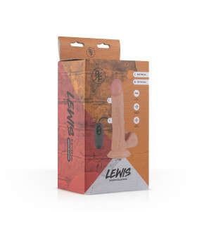 Вибратор реалистичный с пультом Lewis Real Fantasy, бежевый, 22 х 4.5 см - No Taboo