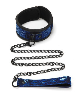 Ошейник с поводком Whipsmart, синего цвета - No Taboo