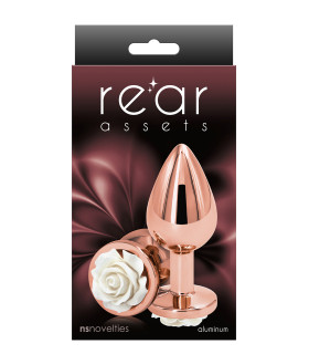 Анальная пробка M NS Novelties, с розой, металлическая, 7.3 х 3.4 см - No Taboo