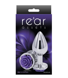 Анальная пробка M NS Novelties, с розой, металлическая, 7.3 х 3.4 см - No Taboo