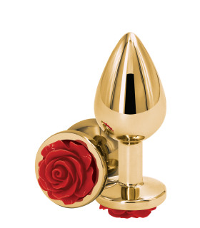 Анальная пробка M NS Novelties, с розой, металлическая, 7.3 х 3.4 см - No Taboo