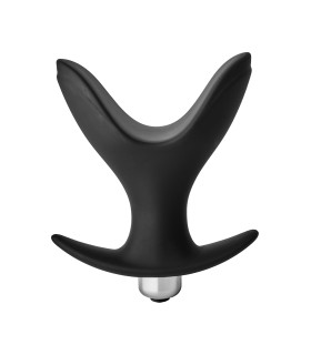 Анальная пробка-лотос Dream Toys, с вибрацией, черная, 10 х 4.1-7.8 см - No Taboo