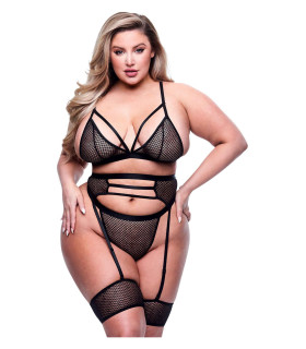 Сексуальный комплект белья Queen Size Baci, полупрозрачный, черный - No Taboo