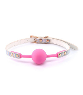 Кляп-кулька NS Novelties, срібно-рожевий, 4.2 см - No Taboo