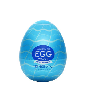 Мастурбатор нереалистичный EGG WAVY II COOL EDITION, рельефный, с охлаждающей смазкой, 49 × 49 × 61 мм - No Taboo