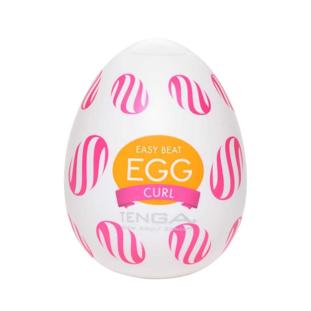Мастурбатор нереалистичный Tenga Curl Egg Easy Beat, рельефный, со смазкой, 49 × 49 × 61 мм (205096), zoom