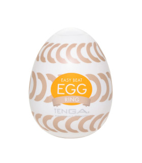 Мастурбатор нереалистичный Tenga Ring Egg Easy Beat, рельефный, со смазкой, 49 × 49 × 61 мм - No Taboo