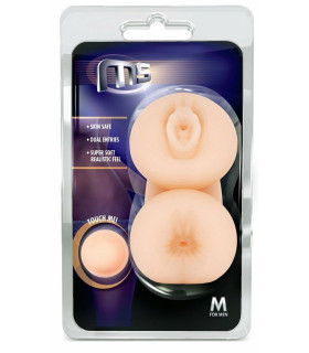 Мастурбатор реалістичний з двома отворами Blush, бежевий - No Taboo