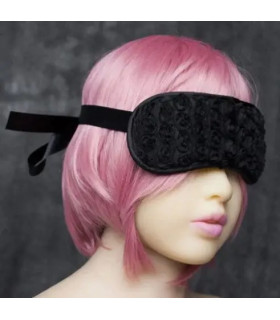 Маска с розами, сатиновая, черная - No Taboo